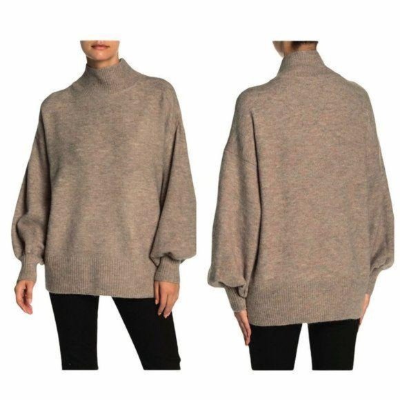 Vince Camuto Sweaters - Vince Camuto Cabin Long Mutton Sleeve Mock Sweater